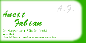 anett fabian business card