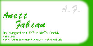 anett fabian business card